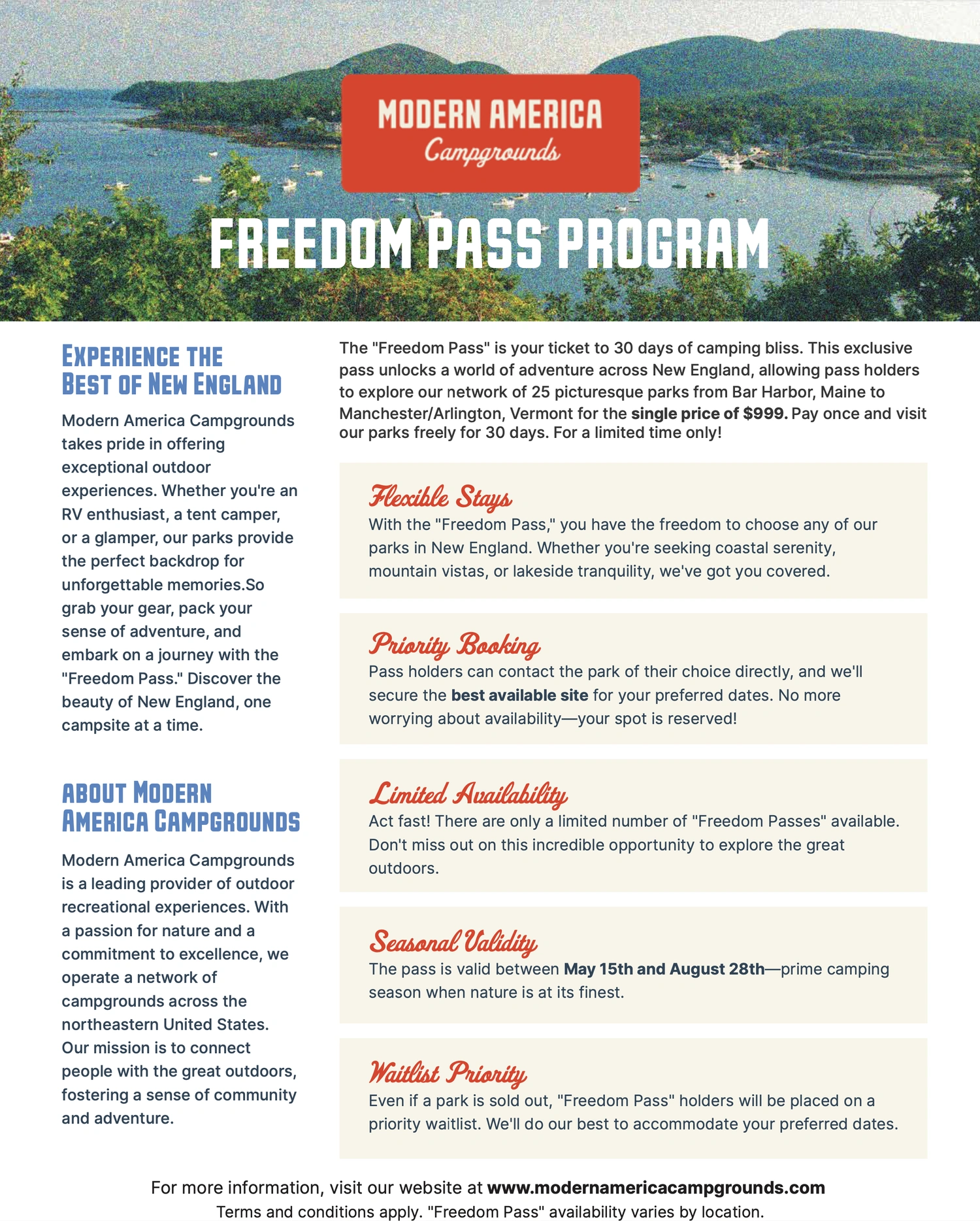 Modern America Campgrounds Freedom Pass